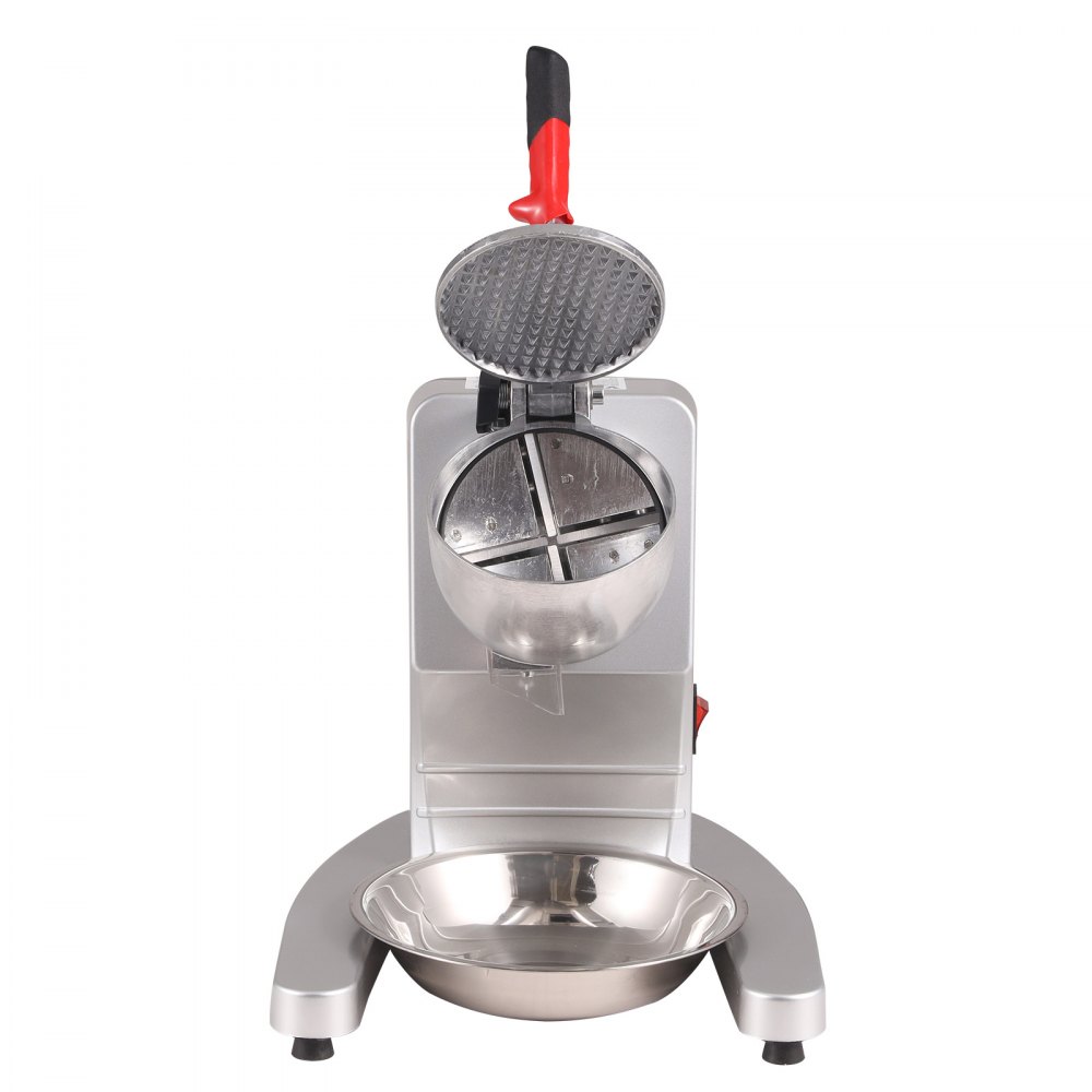 VEVOR Macchina Tritaghiaccio Elettrico Commerciale 300W per Granite Bevande Alimenti Cocktail Produttività 100kg/h, Tritaghiaccio per Granite a Neve Elettrico 4 Lame in Acciaio Inox 390 x 260 x 310mm