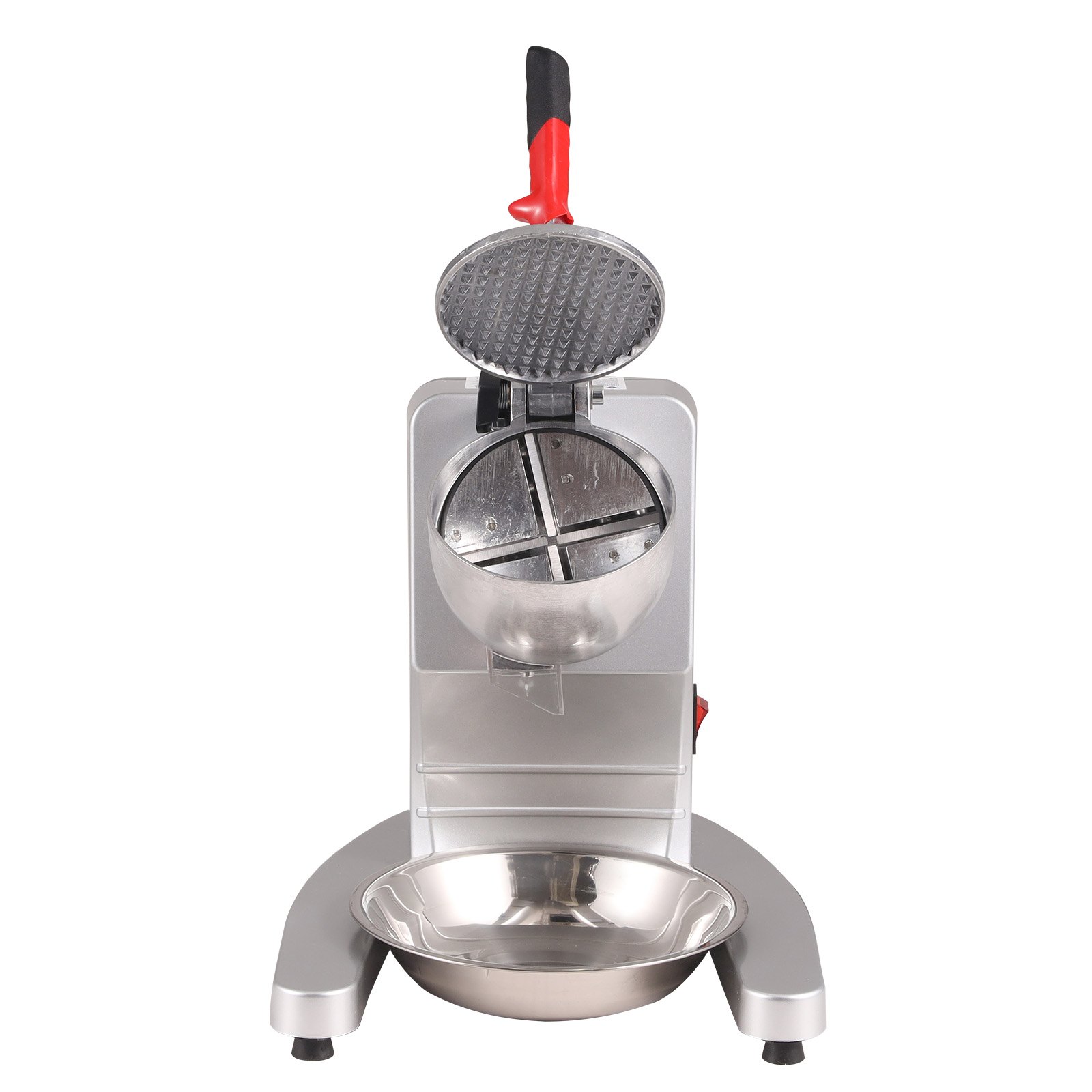 VEVOR Macchina Tritaghiaccio Elettrico Commerciale 300W per Granite Bevande Alimenti Cocktail Produttività 100kg/h, Tritaghiaccio per Granite a Neve Elettrico 4 Lame in Acciaio Inox 390 x 260 x 310mm