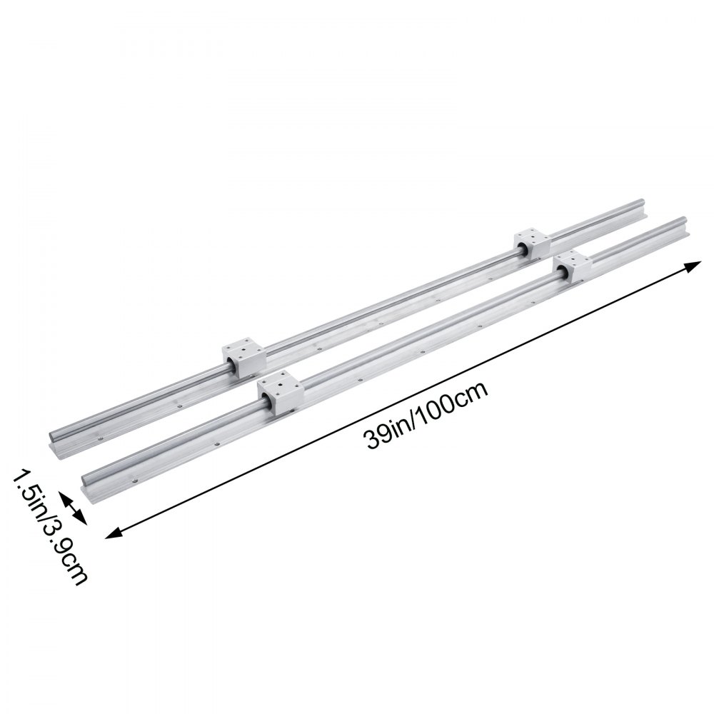 Guida Lineare a Slitta SBR12 1000mm con 4 Blocchi SBR12UU per CNC Tornio per Legno Metallo