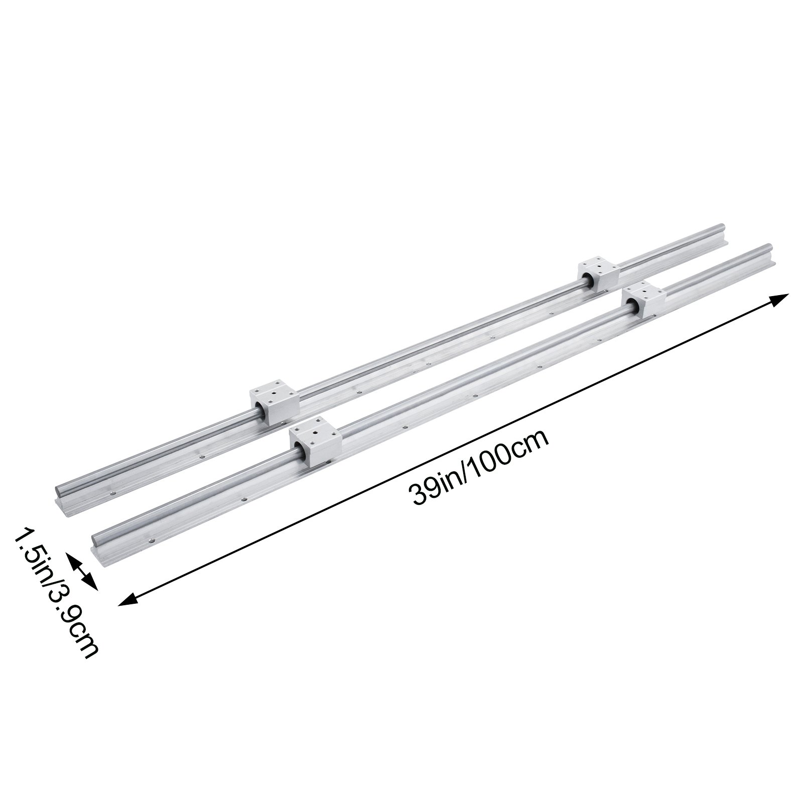 Guida Lineare a Slitta SBR12 1000mm con 4 Blocchi SBR12UU per CNC Tornio per Legno Metallo