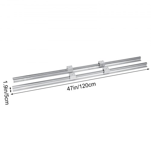 Guide Lineari SBR20 VEVOR - Set 2 Pezzi Da 1200mm Con 4 Cuscinetti Per Scorrimento Precisione - Foto 6