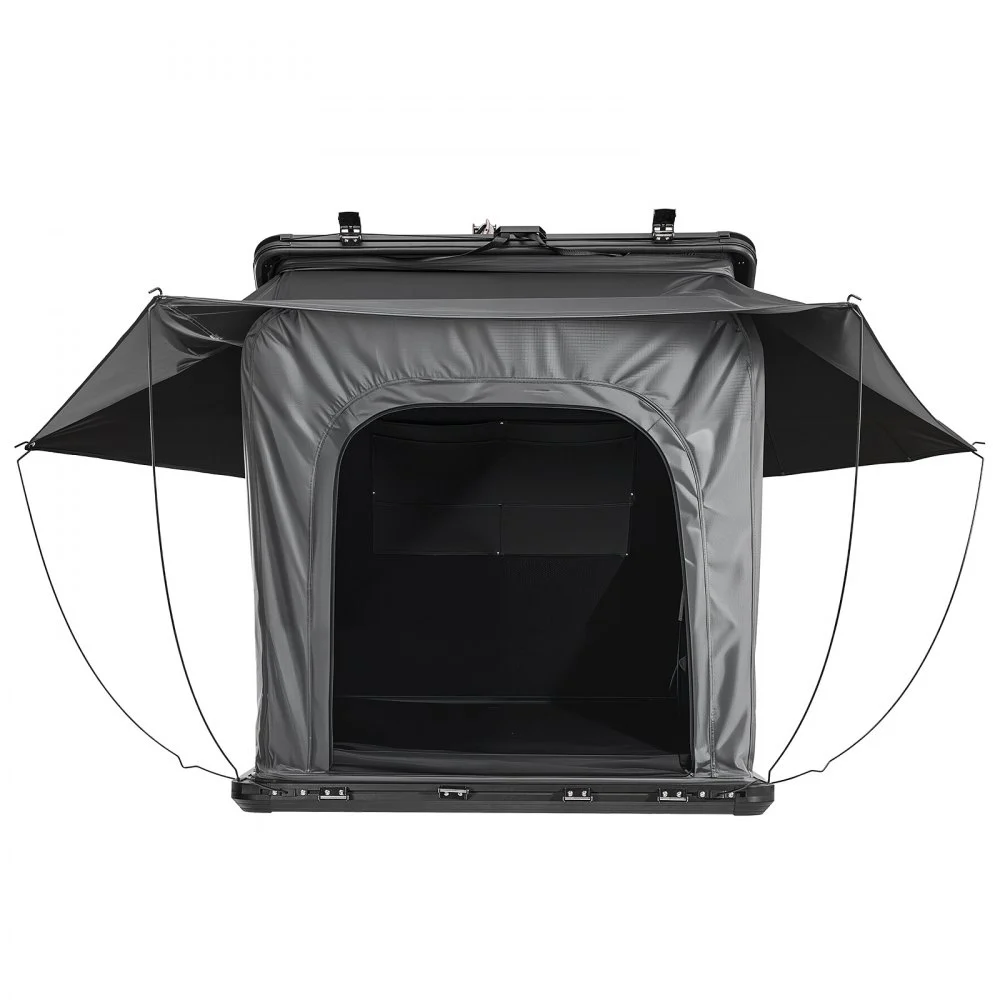 VEVOR Tenda da Tetto per Auto per Campeggio Viaggio Capienza ca. 2-3 Persone, Tenda Sopra Auto Telaio in Alluminio con Illuminazione LED Finestra Scala Carico 150 kg, Impermeabile per Jeep SUP