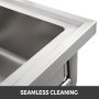 Lavello Cucina Acciaio 40 X 40 Cm Resistente Alla Corrosione Durevole