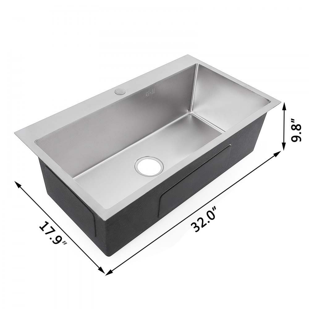 Lavello Cucina Lavandino 81 X 46cm Acciaio Inox 1 Vasca Bucato Supporto Durevoli