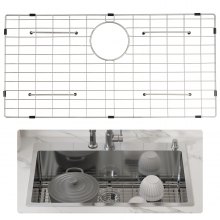 VEVOR Griglia di Protezione per Lavello per Cucina 27,5"x13,5" Scarico in Acciaio Inossidabile