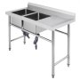 Lavello Cucina Gocciolatoio Destra 130x65 Cm Casa Lavatoio Appoggio Acciaio