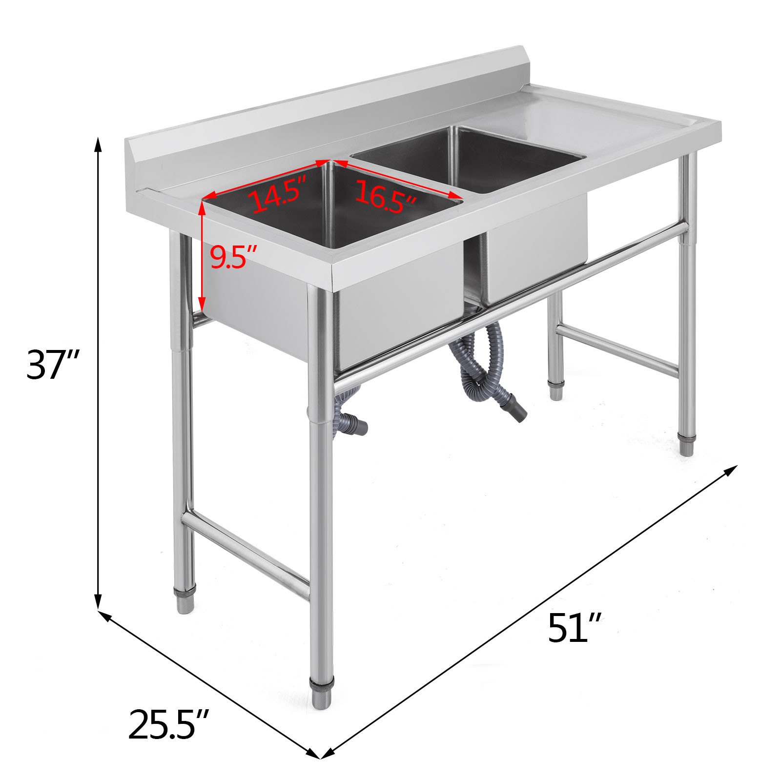 Lavello Cucina Gocciolatoio Destra 130x65 Cm Casa Lavatoio Appoggio Acciaio