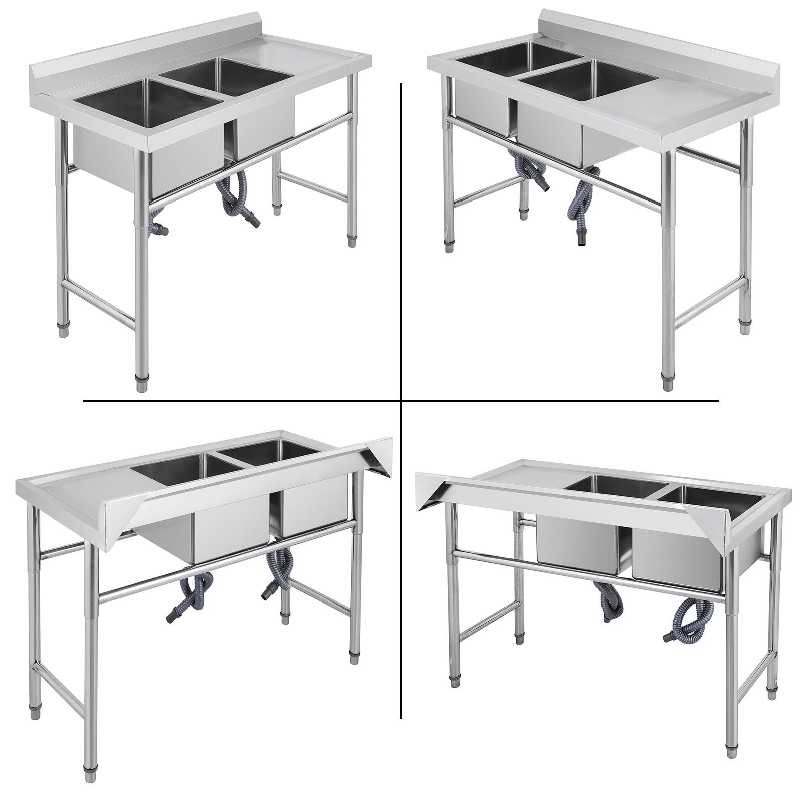 Lavello Cucina Gocciolatoio Destra 130x65 Cm Casa Lavatoio Appoggio Acciaio