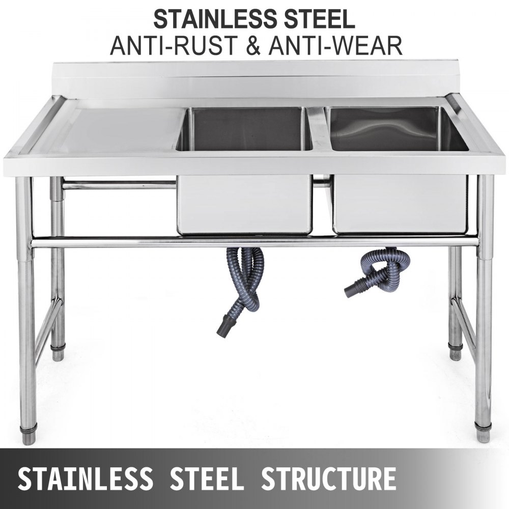 Lavello Cucina Gocciolatoio Sinistra 130X65cm Incasso Bucato Supporto Lavandino