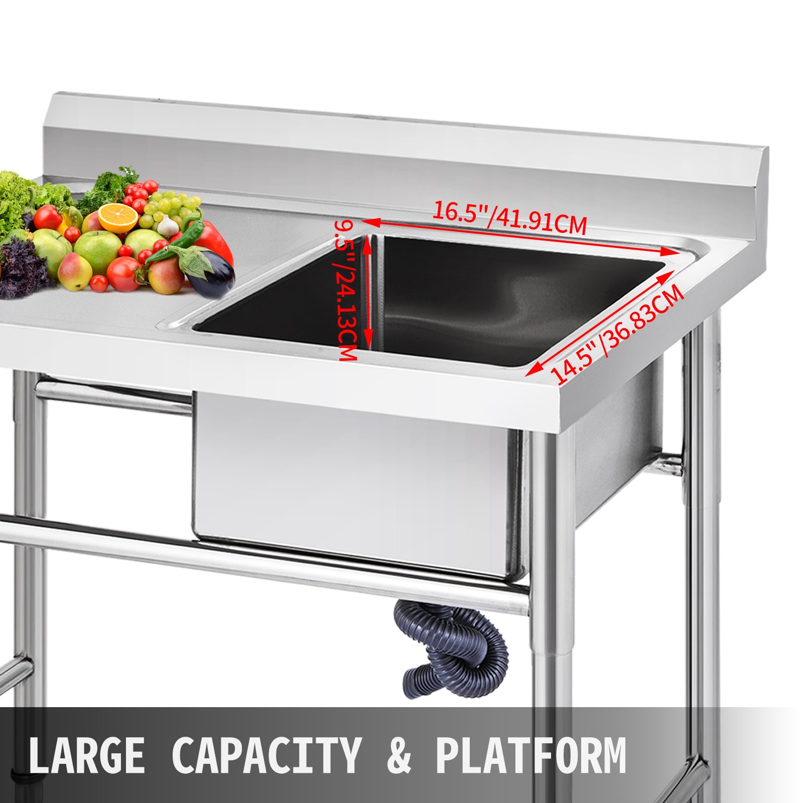 Lavello Cucina Gocciolatoio Sinistra 130X65cm Incasso Bucato Supporto Lavandino