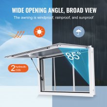 VEVOR Finestra Servizio per Camion di Cibo Tenda da Sole 915x610mm in Alluminio