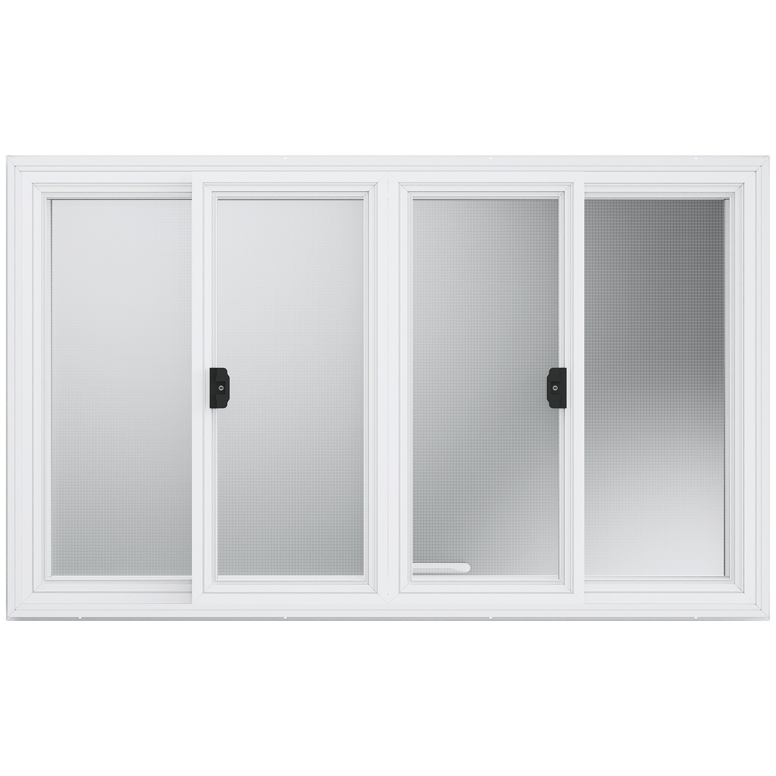 VEVOR Finestra di Servizio per Camion di Cibo 85 Gradi 1552x943 mm Lega Alluminio, con 4 Finestre Scorrevoli Orizzontali Porta Tendalino e Gancio di Trascinamento, Cibo Finestra per Rimorchio Camion