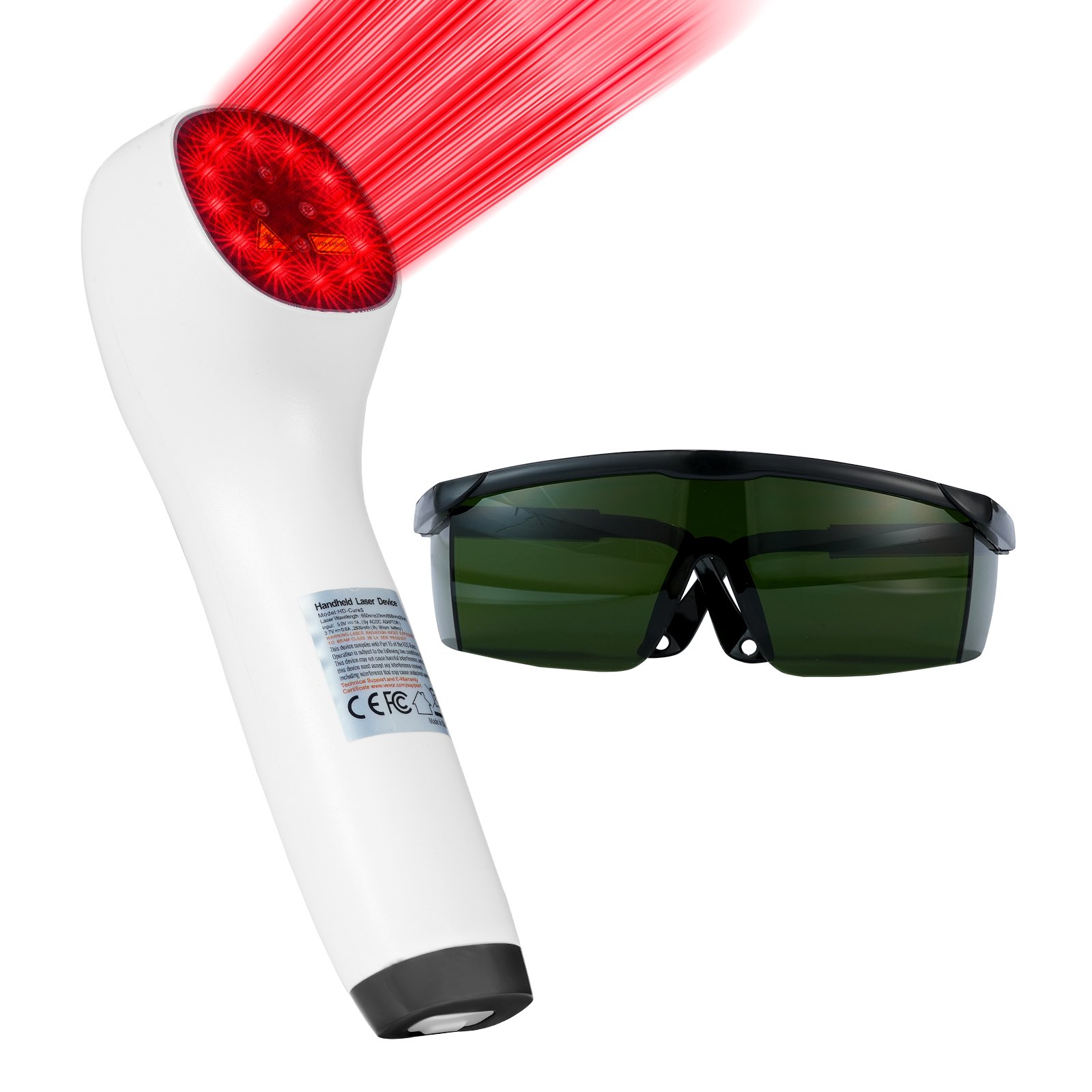VEVOR Dispositivo per Terapia con Luce Rossa Portatile per Corpo e Animali Domestici, Dispositivo di Cura a Luce Rossa Portatile con Display a LED per Sollievo dal Dolore Muscolare 12*650nm + 4*808nm