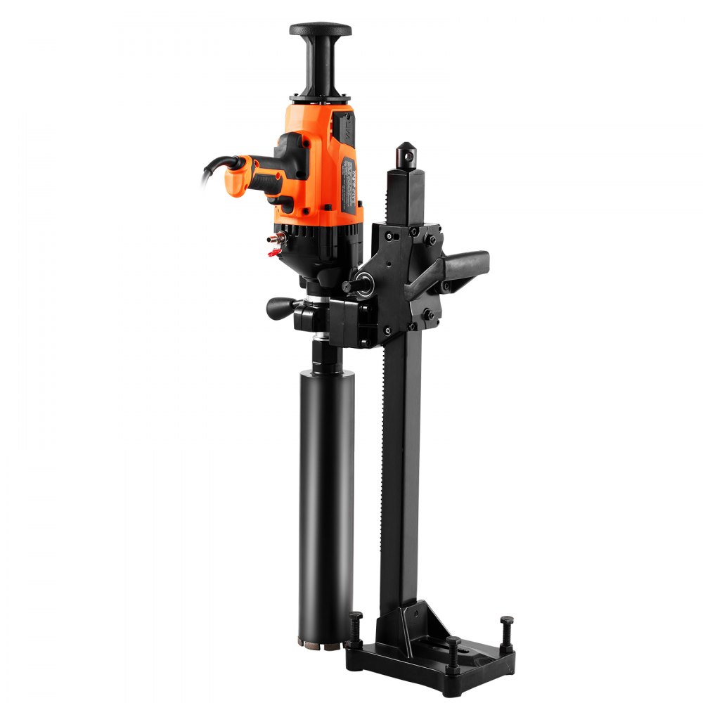 VEVOR Trapano a Carotaggio Diamantato Portatile, con Diametro di Perforazione 20 a 180 mm Macchina Carotatrice per Calcestruzzo Robusto 2600 W con Supporto, Punta per Carotaggio, per Mattoni, Marmo