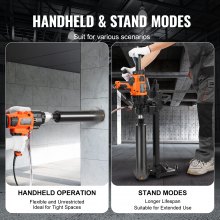 VEVOR Trapano a Carotaggio Diamantato Portatile, con Diametro di Perforazione 20 a 180 mm Macchina Carotatrice per Calcestruzzo Robusto 2600 W con Supporto, Punta per Carotaggio, per Mattoni, Marmo