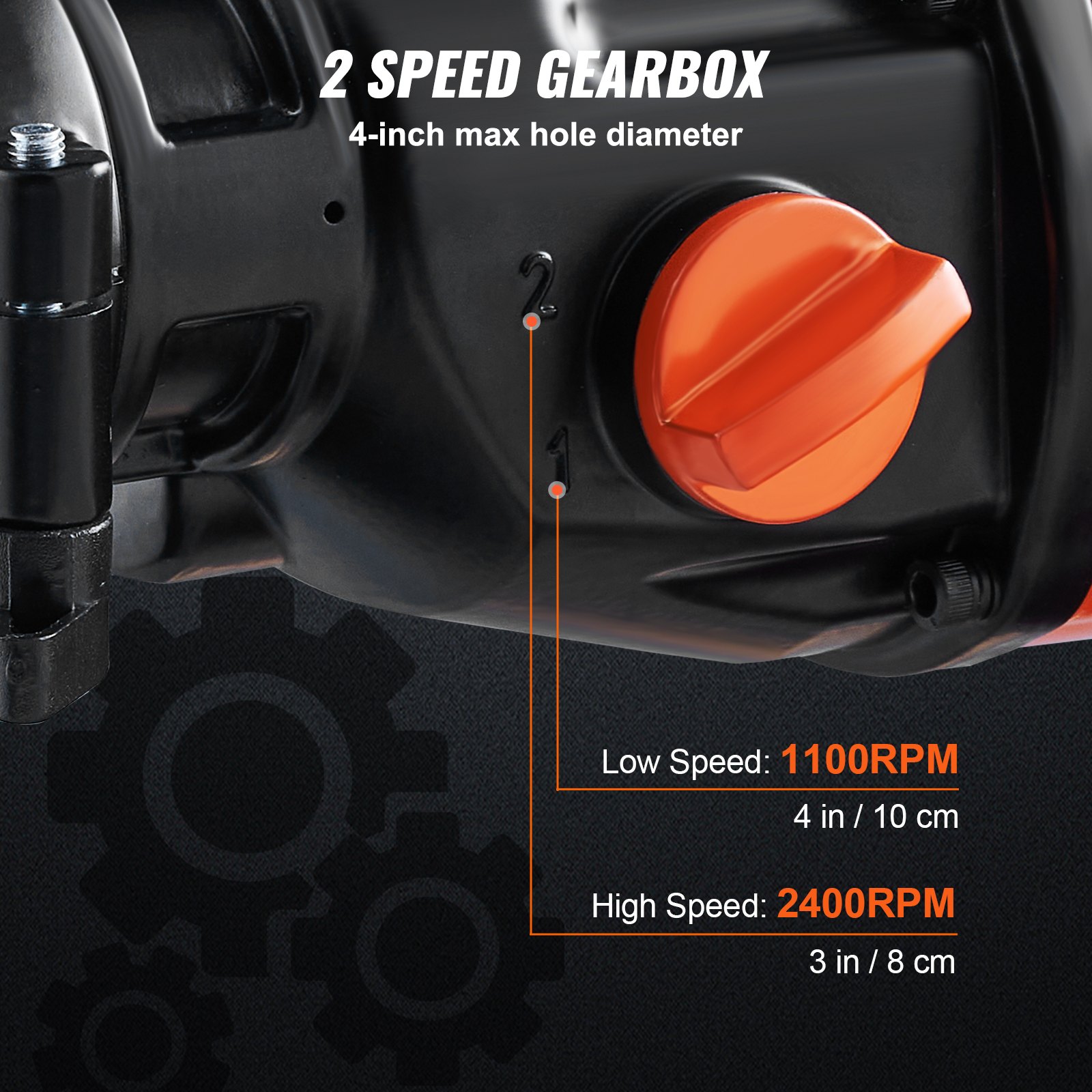 VEVOR Trapano a Colonna Elettrico Perforazione del Calcestruzzo Potenza Nominale 1500W Diametro 8-10,2cm, Macchina Carotatrice Elettrica a Umido Velocità 1100giri/min 2400giri/min con Livella a Bolla