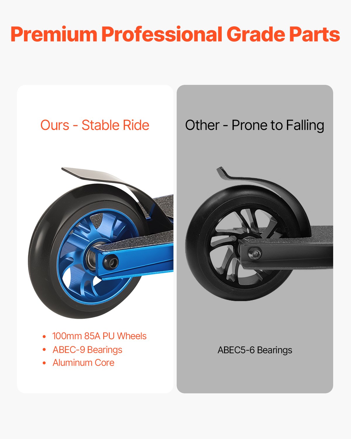 VEVOR Stunt Scooter Pro Complete Trick Scooter for children aged 9-11 years, teenagers, boys and girls, freestyle street rider for advanced and beginner riders