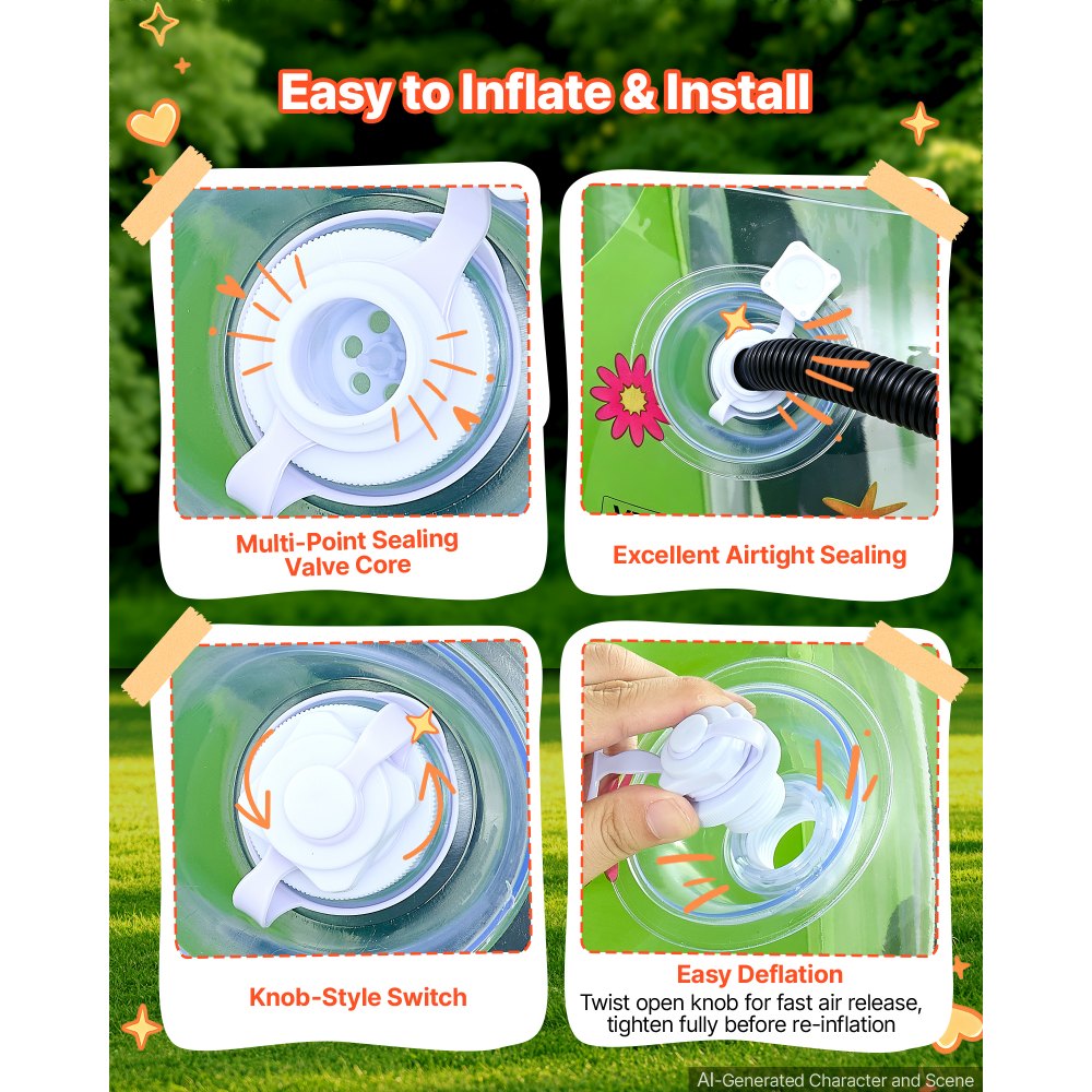 VEVOR Pallone Gonfiabile Trasparente Diametro Esterno 950mm Altezza 900 mm Divertimento Sportivo per Giardino, Campeggio, Parco, Prato, Palla da Sumo, Set 2 pezzi, in PVC Rinforzato, Giochi di Squadra