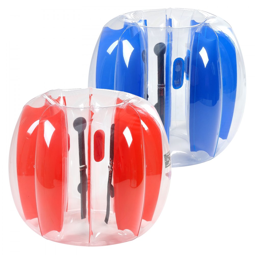 VEVOR Inflatable Bumper Ball (2 pcs.) 1.2 m, Durable 0.5 mm Thick PVC Bubble Knocker Collision Ball for Outdoor Sports Team Games Toy for Park (Red + Blue Stripes)