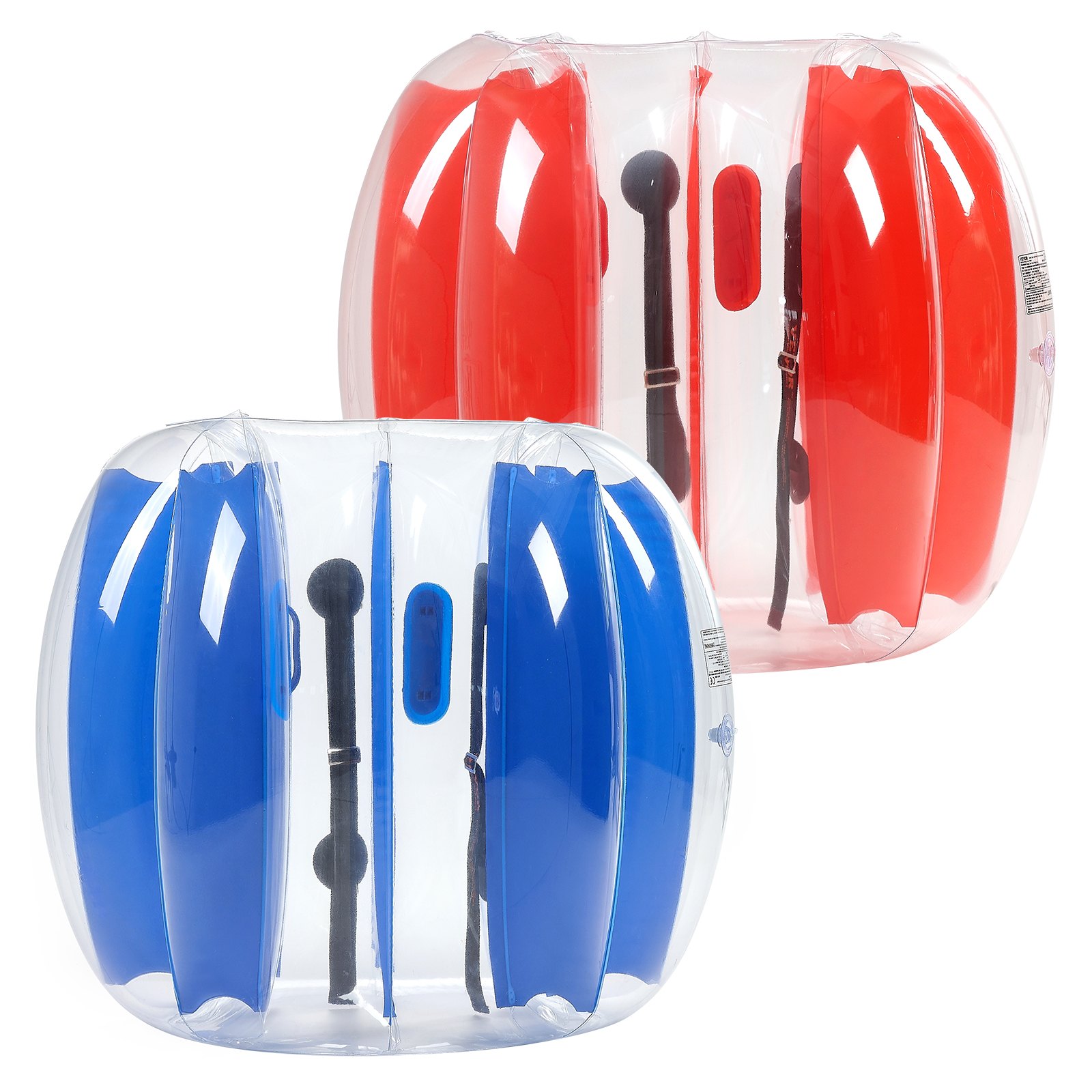 VEVOR Inflatable Bumper Ball (2 pcs.) 1.2 m, Durable 0.5 mm Thick PVC Bubble Knocker Collision Ball for Outdoor Sports Team Games Toy for Park (Red + Blue Stripes)