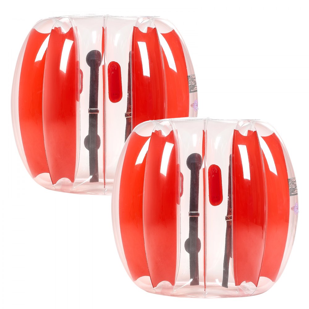 VEVOR Palline Paraurti Gonfiabili, Vestito Portatile di Pallone da Sumo per Sport all'Aperto Gioco di Squadra, Giocattolo per Giardino Cortile da Calcio per Attività Striscia Rosse 0,9 m 2 Pezzi