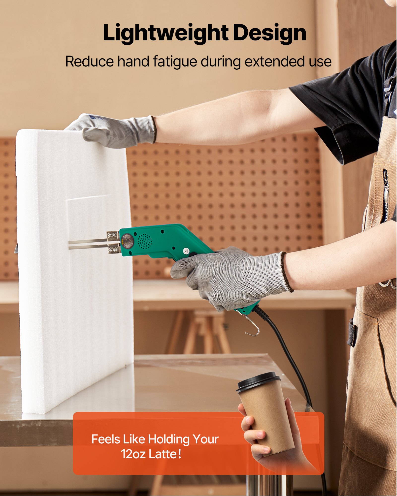 VEVOR Taglierina Elettrica per Polistirolo a Caldo 200 W, Taglierina per Polistirolo 50℃-500℃, Lame da 150 mm e 200 mm, Attrezzi per Taglio di Polietilene, Schiuma