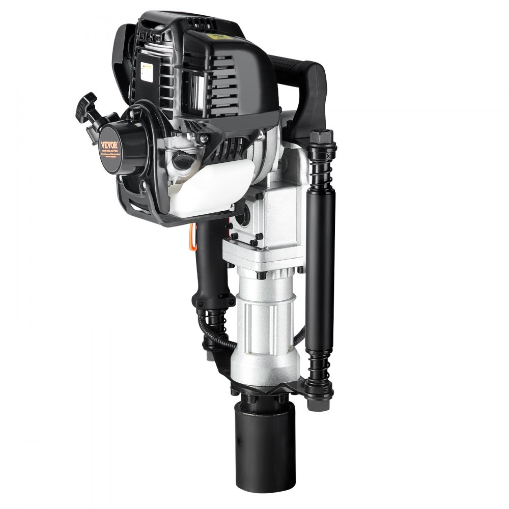 VEVOR 37.77cc Gas-Powered T Post Driver, 4-Stroke Engine Gasoline Fence Piling Pounder, with 2 Post Driving Head(55/70 mm) , 1000W Portable Piledriver For Farm, Ranch Fencing, Road Improvements
