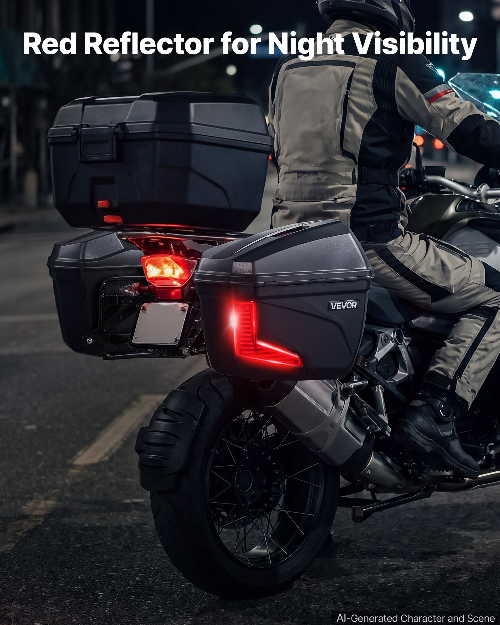 VEVOR Bauletto Laterale per Moto 23L x 2 in ABS Universale Set da 2 pezzi Staccabile Impermeabile con Serratura di Sicurezza, Scatola Portaoggetti da Sinistra e Destra per Moto, Stoccaggio, Trasporto
