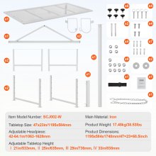 VEVOR Supporto Bestiame Tavolo Rifilatura Capre 1195x584 mm Regolabile Bianco