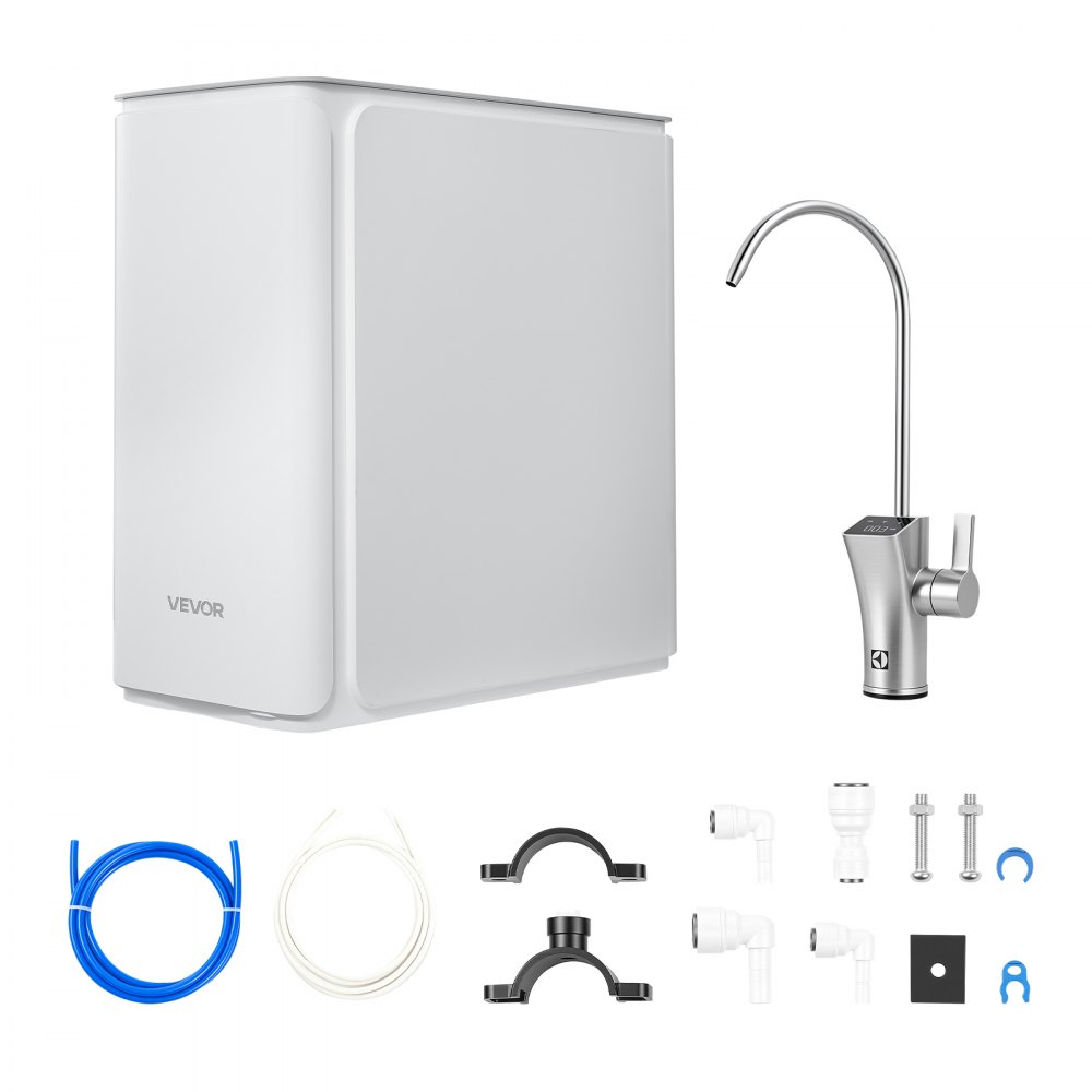VEVOR Sistema di Filtraggio d'Acqua Sotto Lavello a Osmosi Inversa 1000 GPD Filtro 8 Stadi, Sotto Lavandino, con Rubinetto, Riduce TDS, Cloro, Cattivo Odore, Rapporto Pura Scarico 2:1, Normativa CE