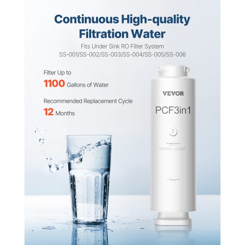 Ronaqua - Filtro per acqua riutilizzabile per tutta la casa, rimuove sedimenti, ruggine, sabbia dall'acqua, 40 micron, ingresso/uscita ¾ o 2,5 cm, compatibile con WSP-50, HQ-180ZA-50