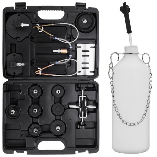 Kit Spurgo Freni Ad Aria Compressa Da 5 Litri - 17 Adattatori Per Auto, Con Bottiglia Raccolta, Per ABS E Non - Foto 2