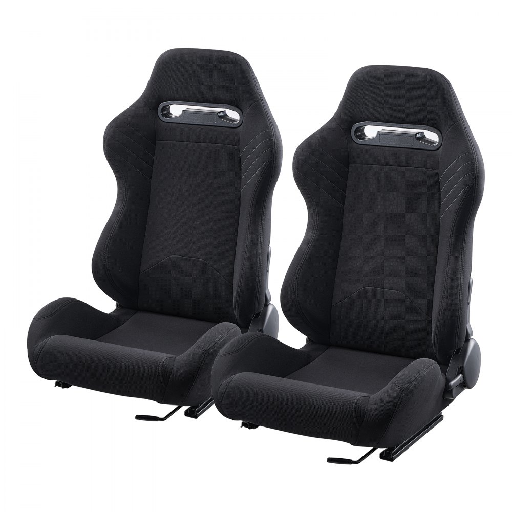 VEVOR Sedile da Corsa Set 2, Abitacolo da Corsa Regolabile con Ampio Angolo di Reclinazione e Schiuma ad Alta Resilienza, Sedia con Tessuto in Poliestere Cursore Q235B, per Auto da Corsa e Go-Kart