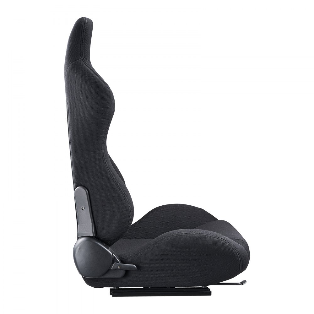 VEVOR Sedile da Corsa Set 2, Abitacolo da Corsa Regolabile con Ampio Angolo di Reclinazione e Schiuma ad Alta Resilienza, Sedia con Tessuto in Poliestere Cursore Q235B, per Auto da Corsa e Go-Kart