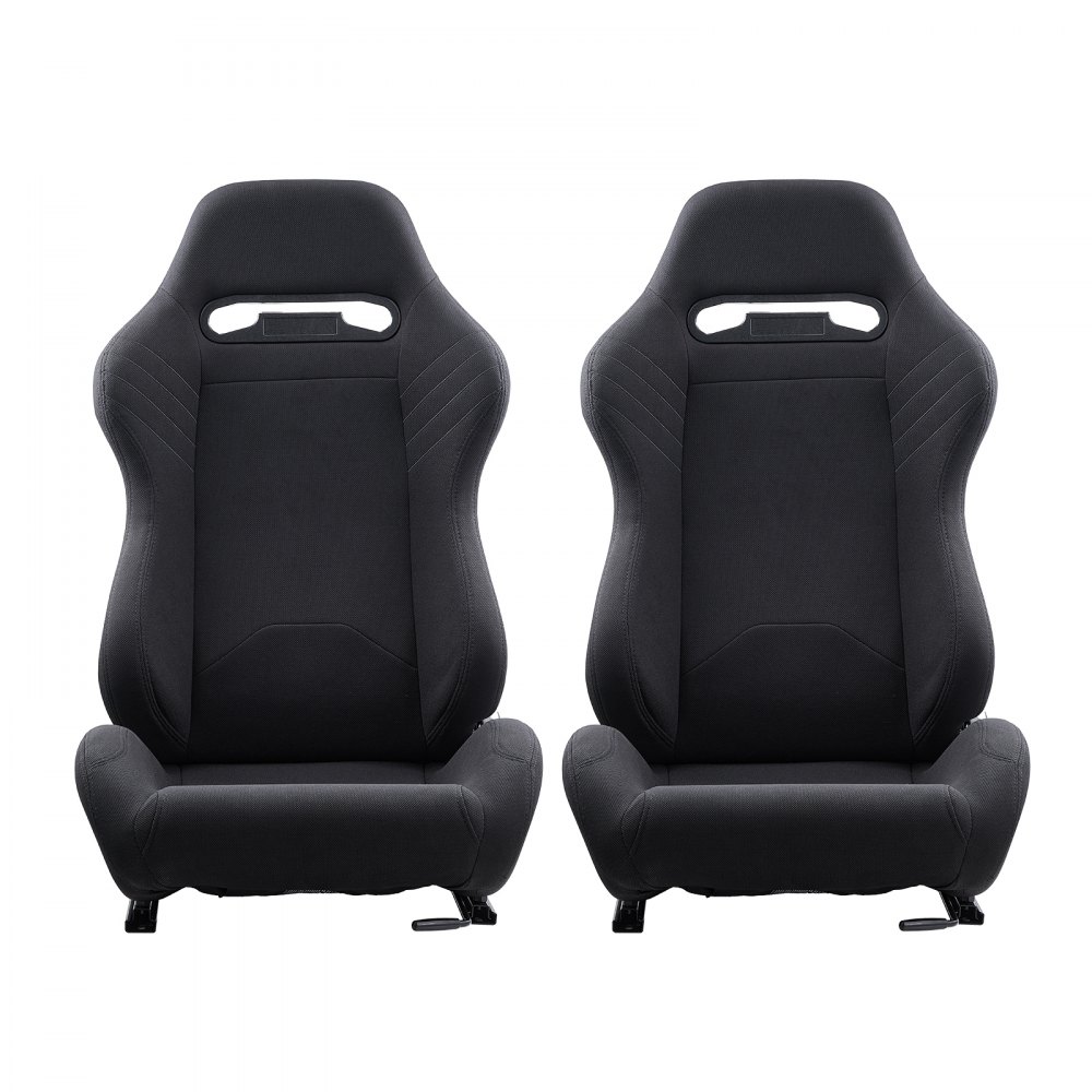 VEVOR Sedile da Corsa Set 2, Abitacolo da Corsa Regolabile con Ampio Angolo di Reclinazione e Schiuma ad Alta Resilienza, Sedia con Tessuto in Poliestere Cursore Q235B, per Auto da Corsa e Go-Kart