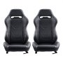 VEVOR Racing Seat Adjustable Racing Cockpit with Wide Angle Tilt and High-Resistivity Foam, 2 Pieces. Racing Chair with Soft PVC Leather and Q235B Slider, for Racing Cars and Go-Karts
