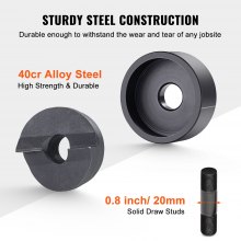 VEVOR Kit di Dadi per Punzonatrice Idraulica per Perforazione Sostituibili 1,27cm, 1,9cm, 2,54cm, 3,18cm, Kit di Accessori Dadi Punzoni per Perforazione Idraulica in Acciaio 40Cr Scissione alla Lumaca