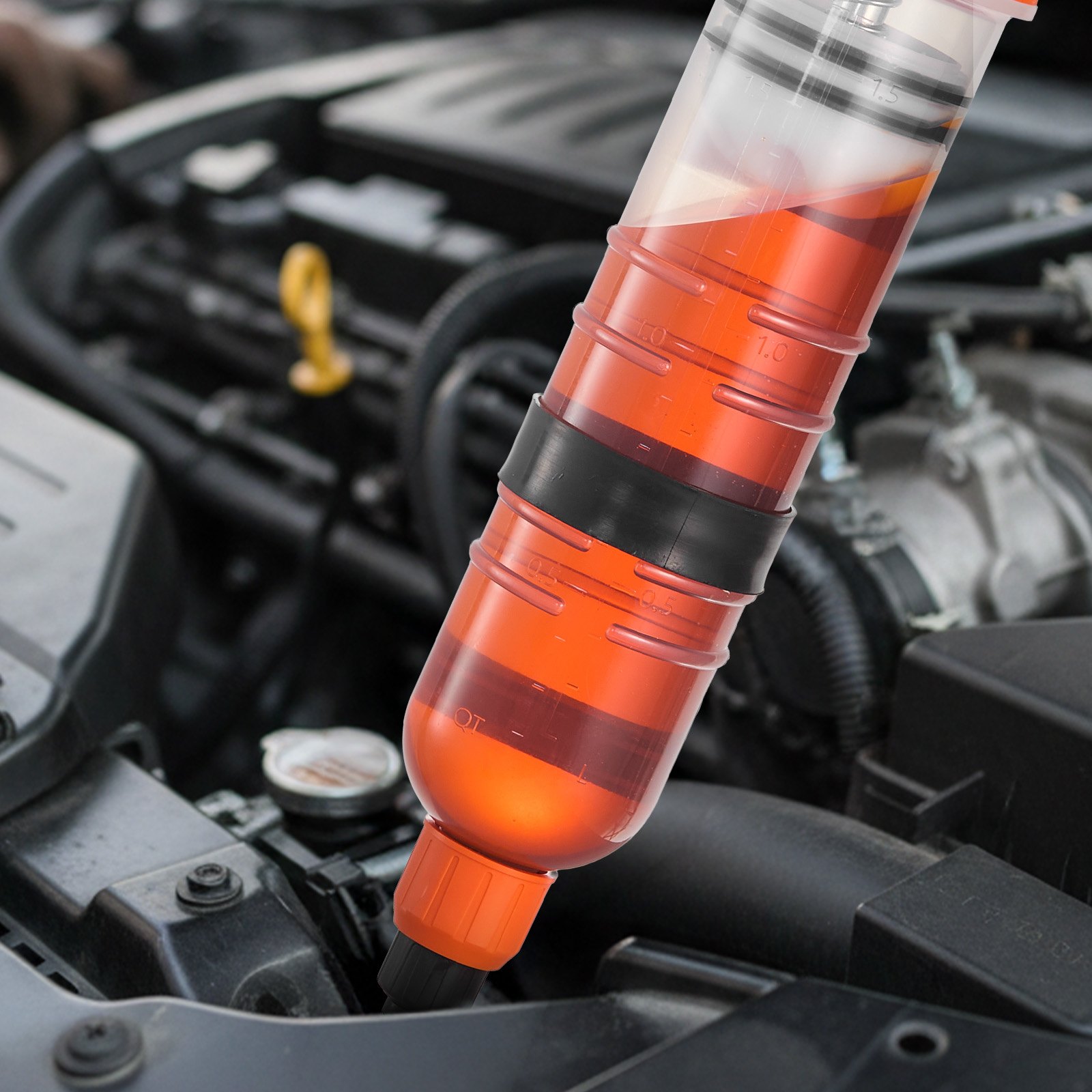 VEVOR Estrattori di Liquidi per Veicoli da 1,5 L, Pompa di Aspirazione Manuale per Fluidi per Autoveicoli, Siringa per Olio con Tubo Lungo e Tubi di Prolunga, Pompa di Aspirazione per Tosaerba, Auto