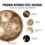 VEVOR Tamburo a Mano 550 mm Tamburo Handpan 9 Notei in Re Minore con Mazzuolo