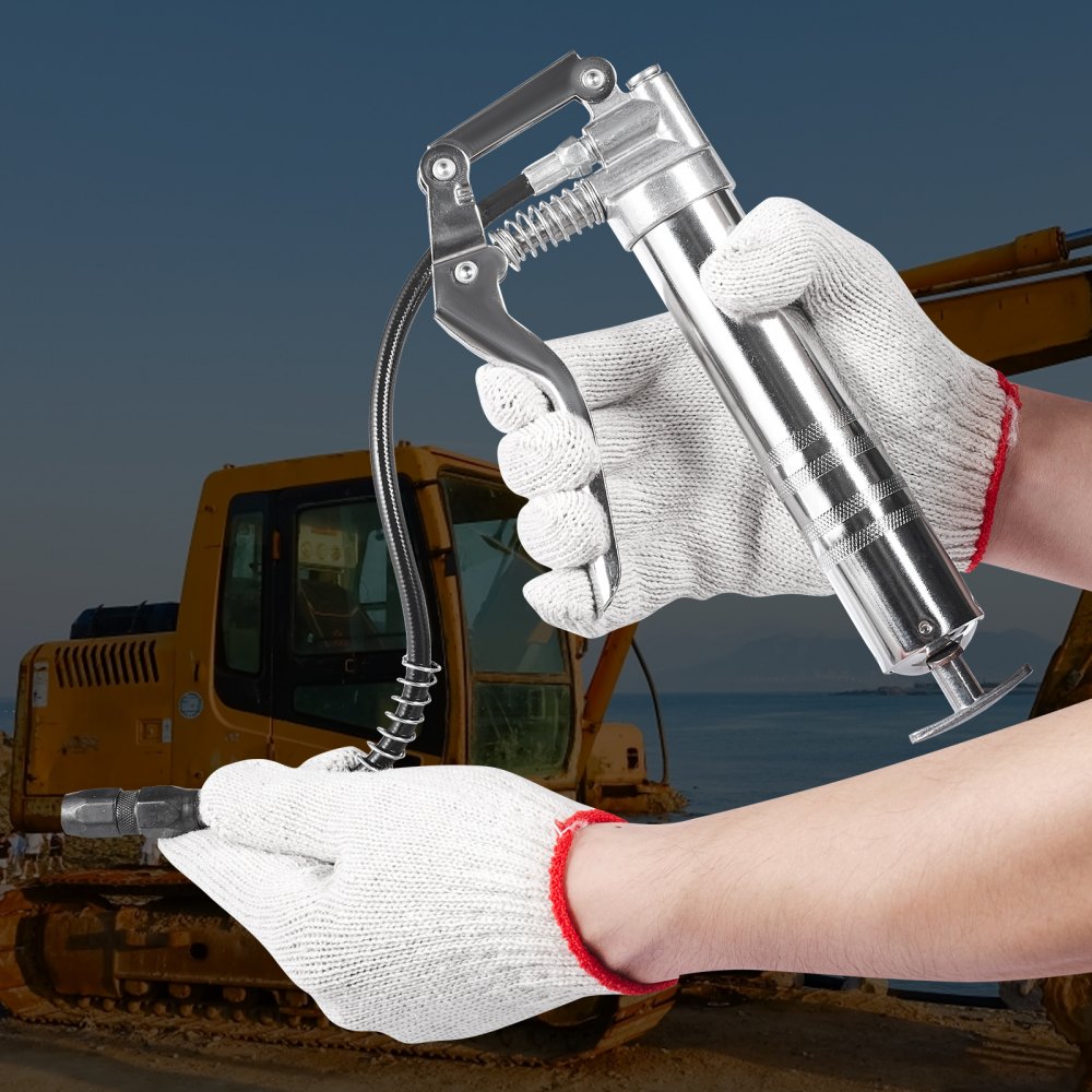 VEVOR Pistola per Grasso Pressione di Lavoro max. 3500 PSI, Capacità ca.4 OZ/120 CC, Kit Pistola per Ingrassaggio a Leva Tubo per Grasso, Kit di Pistola per Grasso Connessione NPT1/8 Pollici