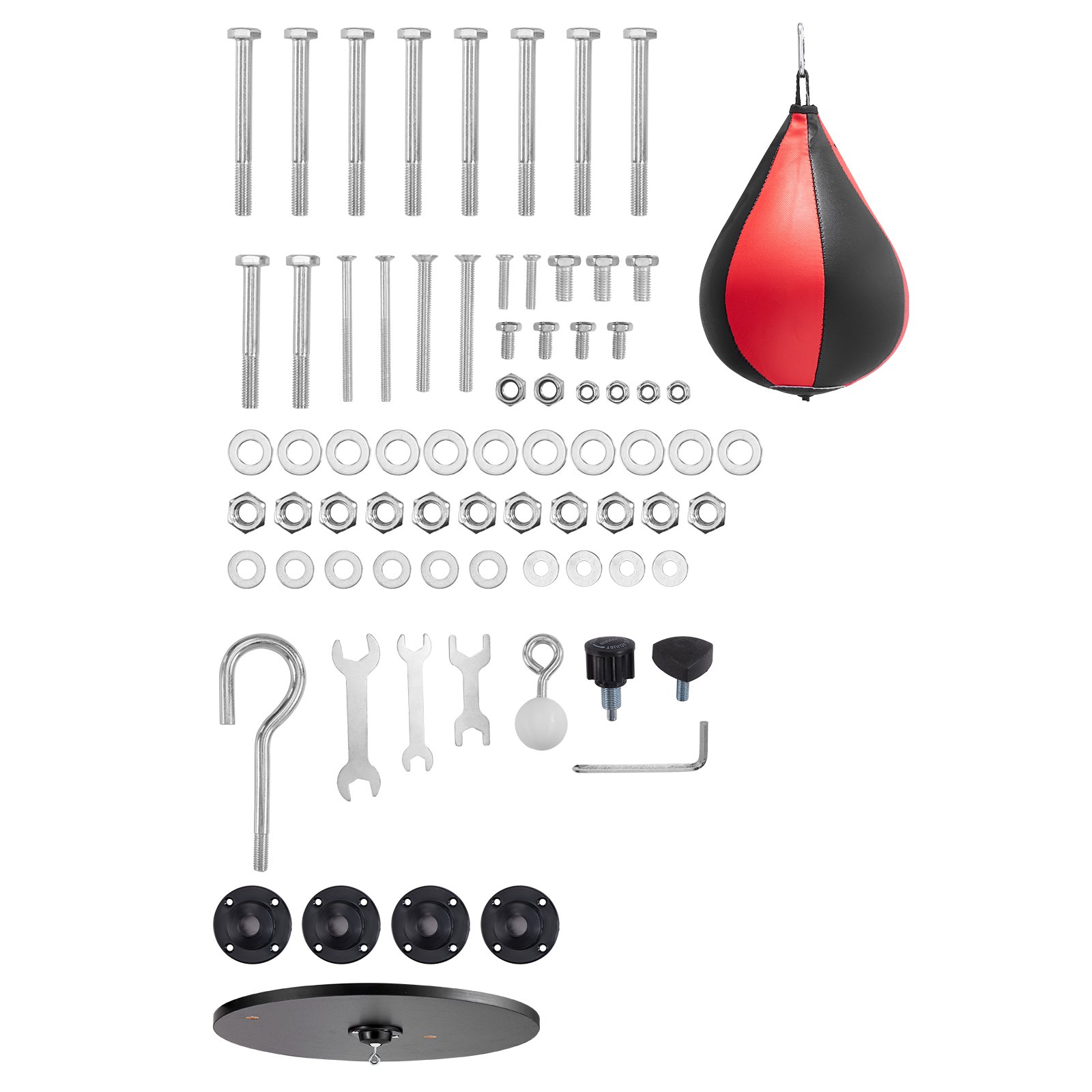 VEVOR Supporto per Sacco da Boxe 143 x 126 x 214 cm Altezza Regolabile, Supporto per Sacco da Sabbia Indipendente, Contenere Fino 65 kg Attrezzatura da Allenamento in Acciaio Resistente, Nero