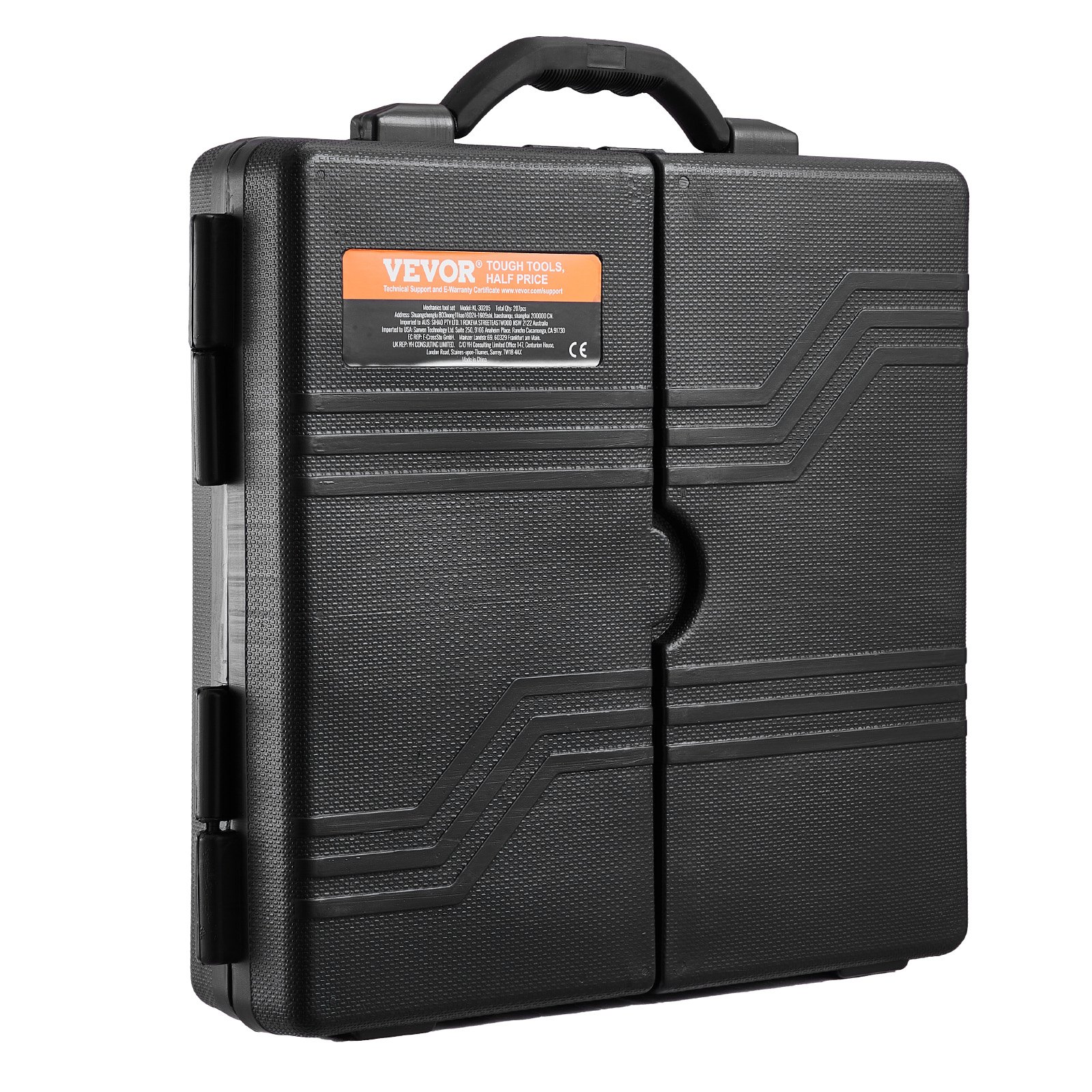 VEVOR Set di Attrezzi Meccanici, 207 Pezzi Bussole da 6,35/9,52/12,7 mm, Attrezzi Meccanici SAE e metrici con Punte, Chiavi, Maniglia a Cricchetto, Accessori e Custodia in Plastica per Riparazione