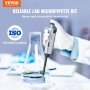 VEVOR Set di Micropipette Monocanale 3 Pezzi Autoclavabile 0,5-10 μl / 10-100 μl / 100-1000 μl, Kit di Attrezzi per Pipettaggio Laboratorio Monocanale Autoclavabile in ABS Volume Regolabile ISO 8655