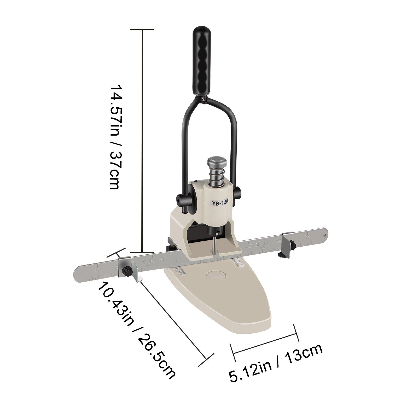 VEVOR Perforatore a 1 Fori, 30 mm Perforatore per Alti Spessori, 300 Fogli Perforatrice da Ufficio, Diametro del Foro 3 mm Perforatrice a 1 Fori con Meccanismo Facile, Perforatrice per Carta a 1 Fori