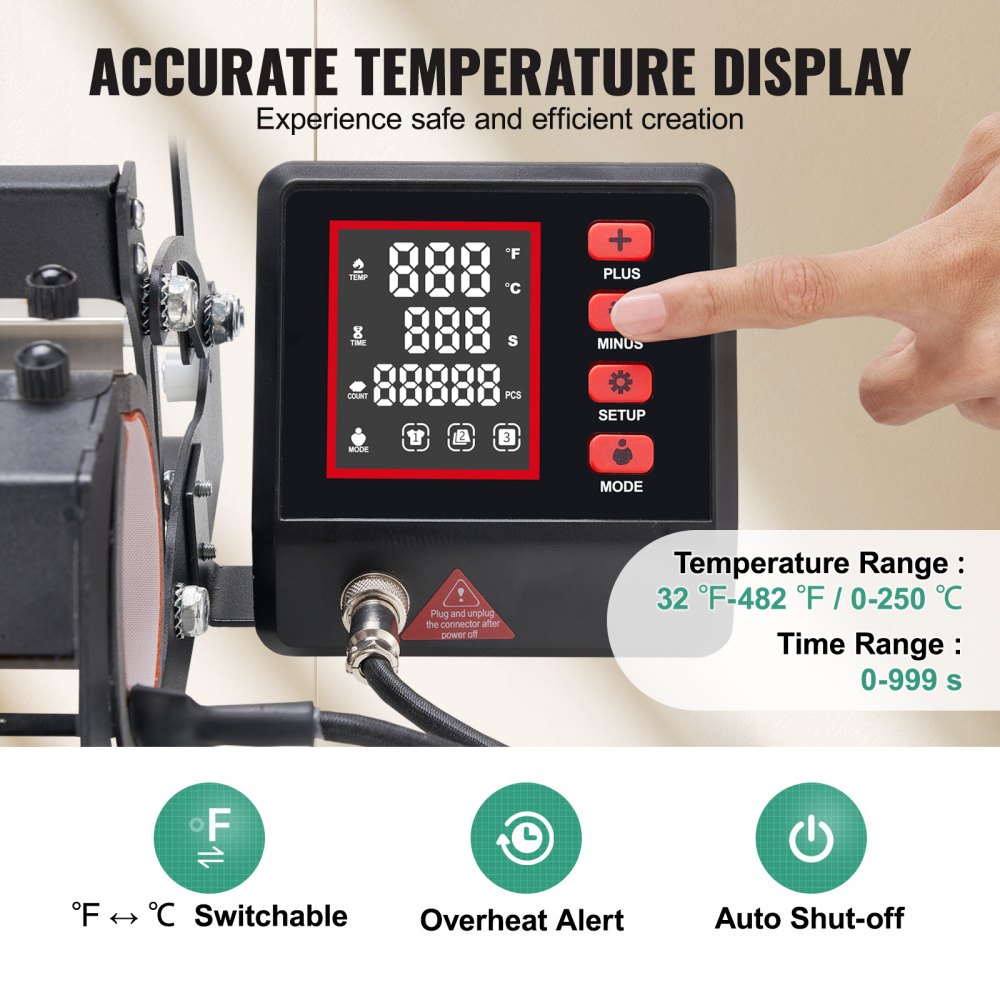 VEVOR Pressa per Bicchiere, Pressa per Tazze da 11-30 once, Pressa per Bicchiere con Carta per Sublimazione, Impostazione Temperatura Tempo, Tazze per Sublimazione, Macchina Pressa a Caldo Bicchiere