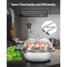 VEVOR Tagliafoglie a Ciotola Manuale, 330 mm con Lame Affilate in Acciaio Inossidabile, Taglio Visivo, Tagliatrice Manuale per Foglie Gemme a Umido e a Secco, Taglio a Rotazione per Piante
