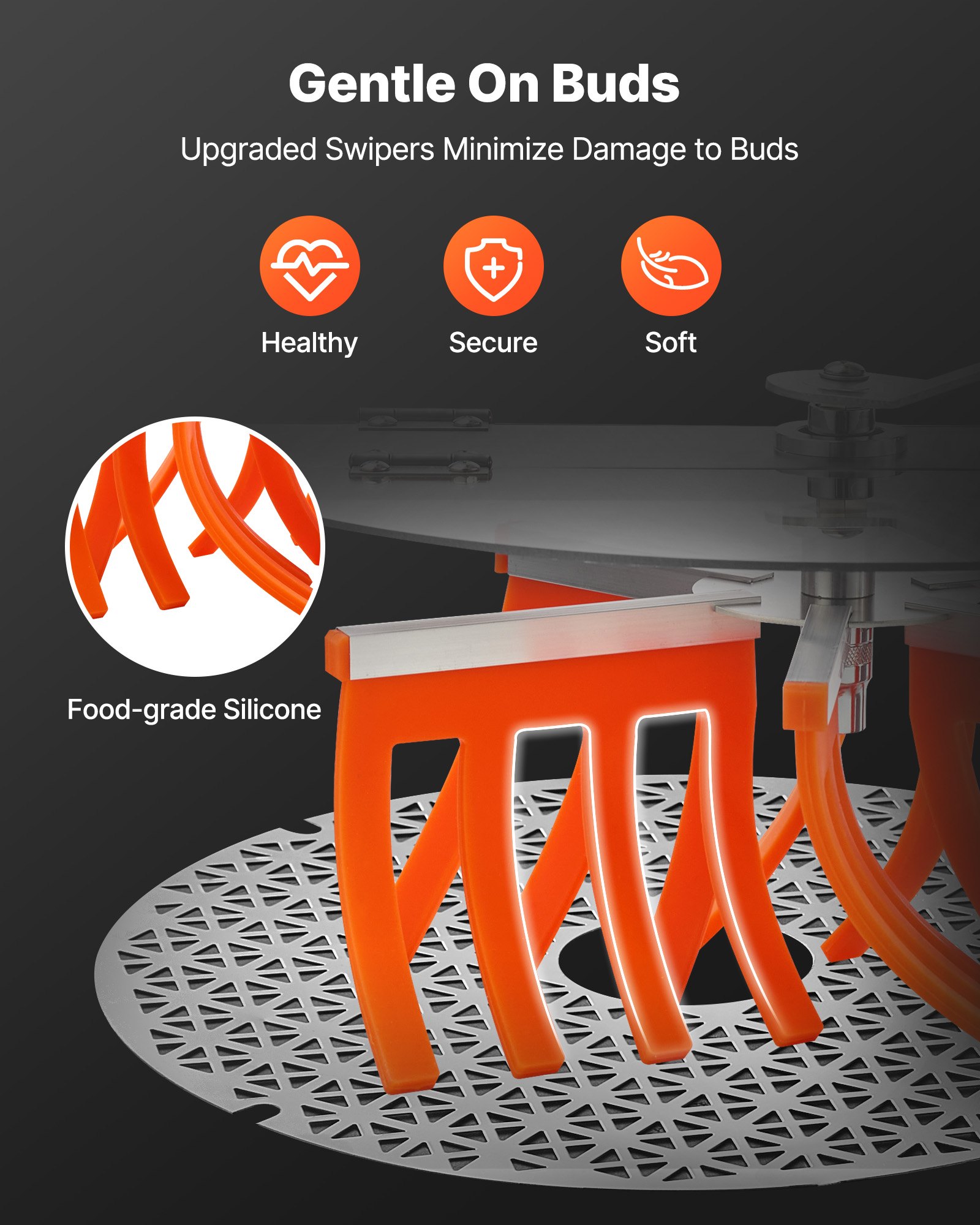 VEVOR Taglierina Manuale con Lama in Acciaio Inossidabile da 37 cm, Taglierina Idroponica a Umido e a Secco con Vassoio, Taglierina Rotante Attorcigliata per Germogli, Fiori, Foglie, Erbe Aromatiche