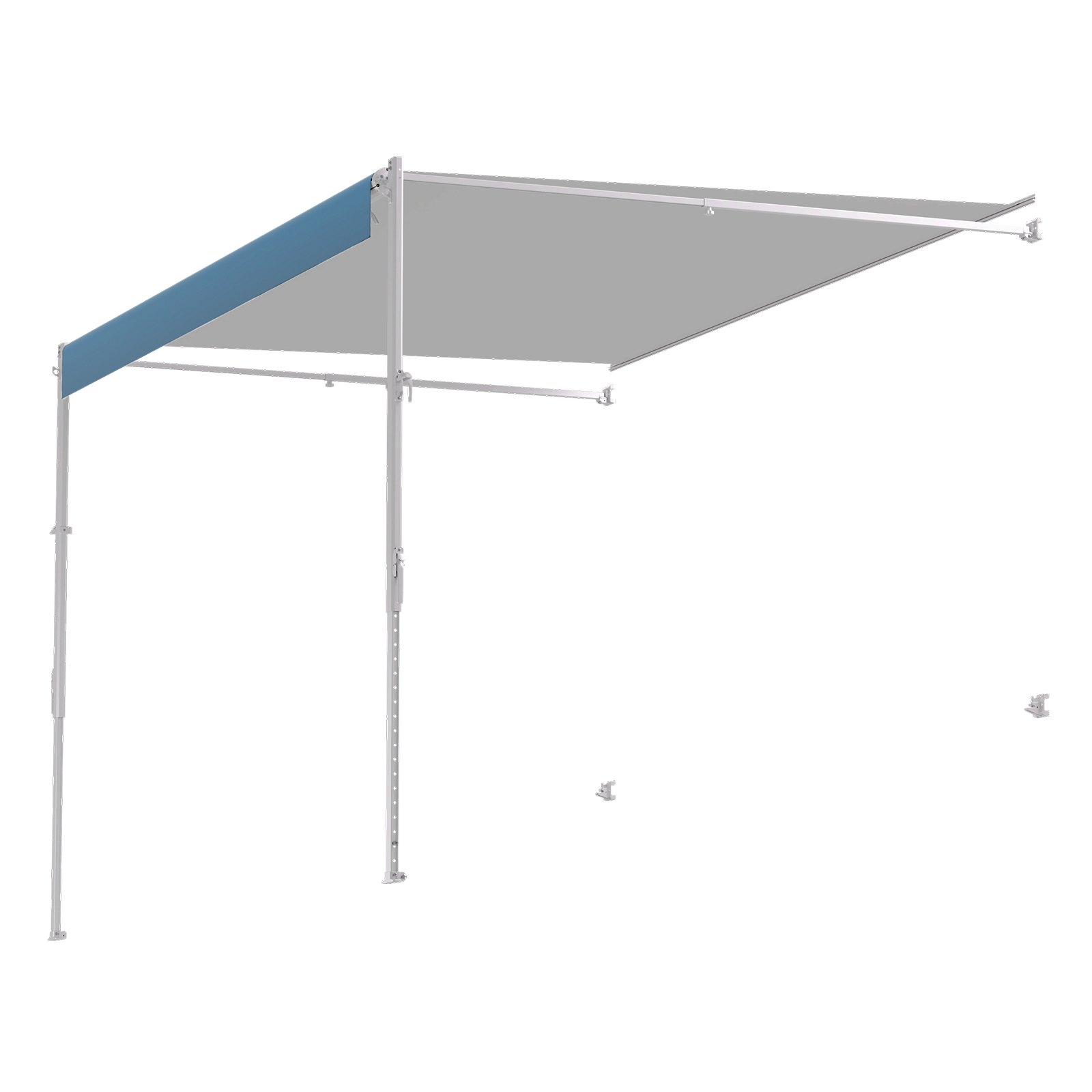 VEVOR Tenda da Sole di Ricambio Impermeabile in Vinile per Camper, Tenda da Sole Retrattile Modulare con Telaio in Lega di Alluminio, Blu Sfumato, Manuale 4572 mm Adatta Maggior Camper