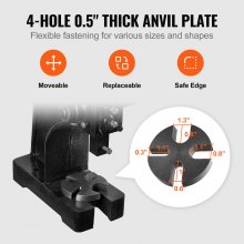 VEVOR Pressa a perno, Pressa per perno manuale da 0,5 tonnellate, Altezza massima 4,6", Pressa per perno da tavolo manuale in ghisa, Pressa manuale di precisione per stampaggio, piegatura
