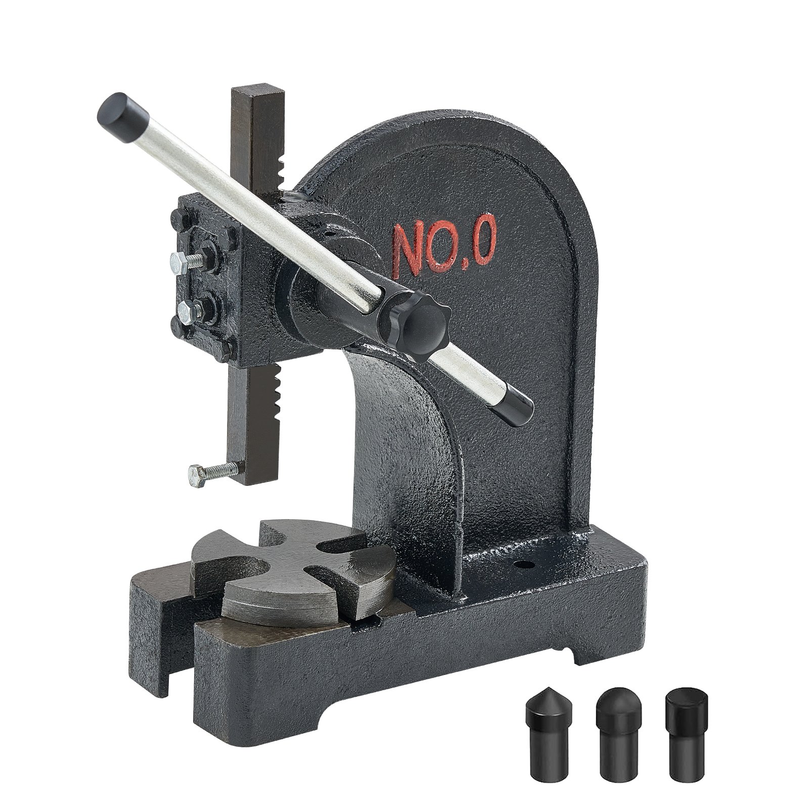 VEVOR Pressa a perno, Pressa per perno manuale da 0,5 tonnellate, Altezza massima 4,6", Pressa per perno da tavolo manuale in ghisa, Pressa manuale di precisione per stampaggio, piegatura